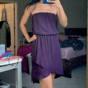 Express Faux Wrap Strapless Dress